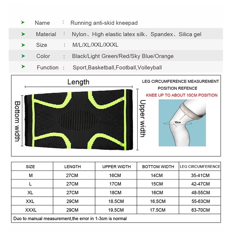 1x Knee Sleeves Copper Silver Compression Brace Support Sport Joint Injury Pain