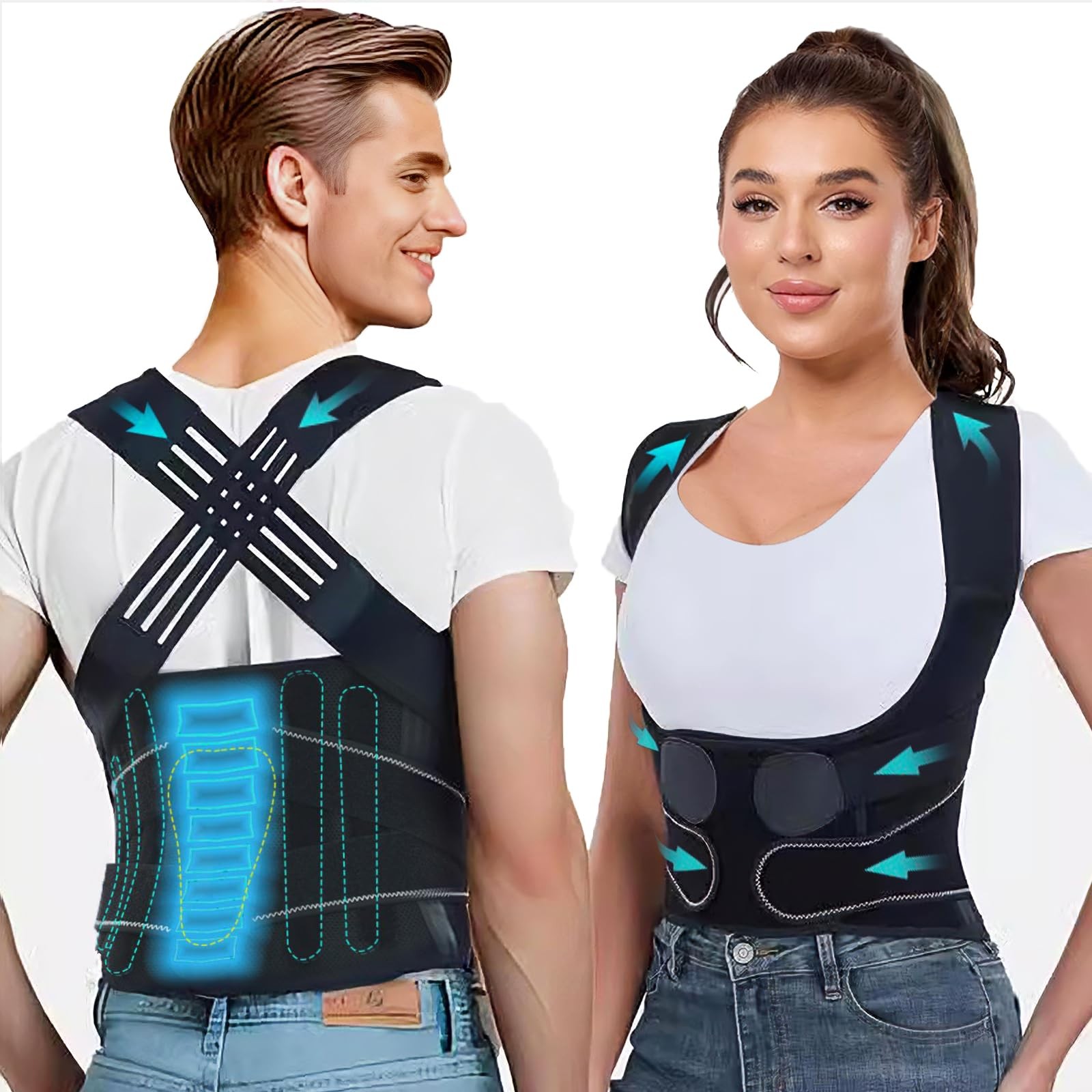 Posture Corrector for Women and Men,X-Back Brace Lower Back Support,Adjustabl…