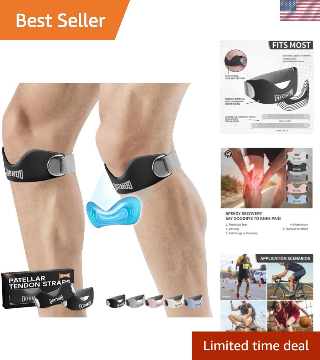 Silicone Patellar Tendon Support Strap 2 Pack,Knee Strap for Knee Pain Relief…