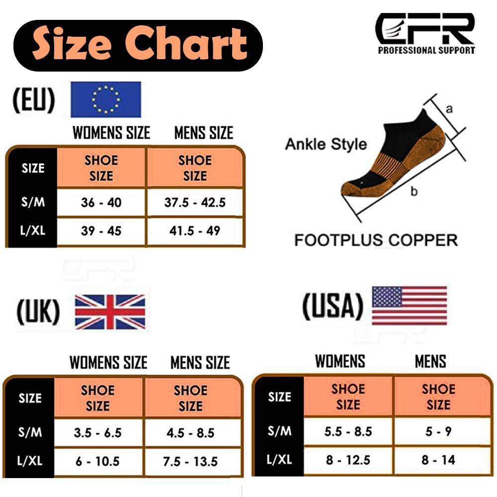 Copper Plantar Fasciitis Compression Socks Foot Support Night Splint Support GYM