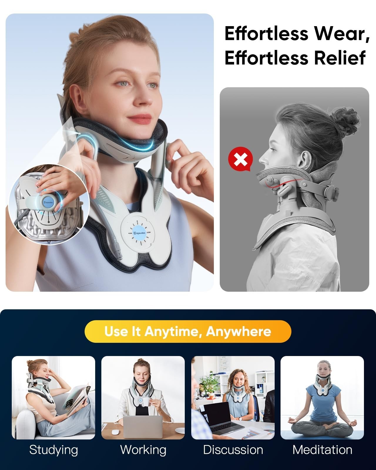 Inflatable Neck Traction Device – Pain Relief, Posture Correction, Spine Alignme