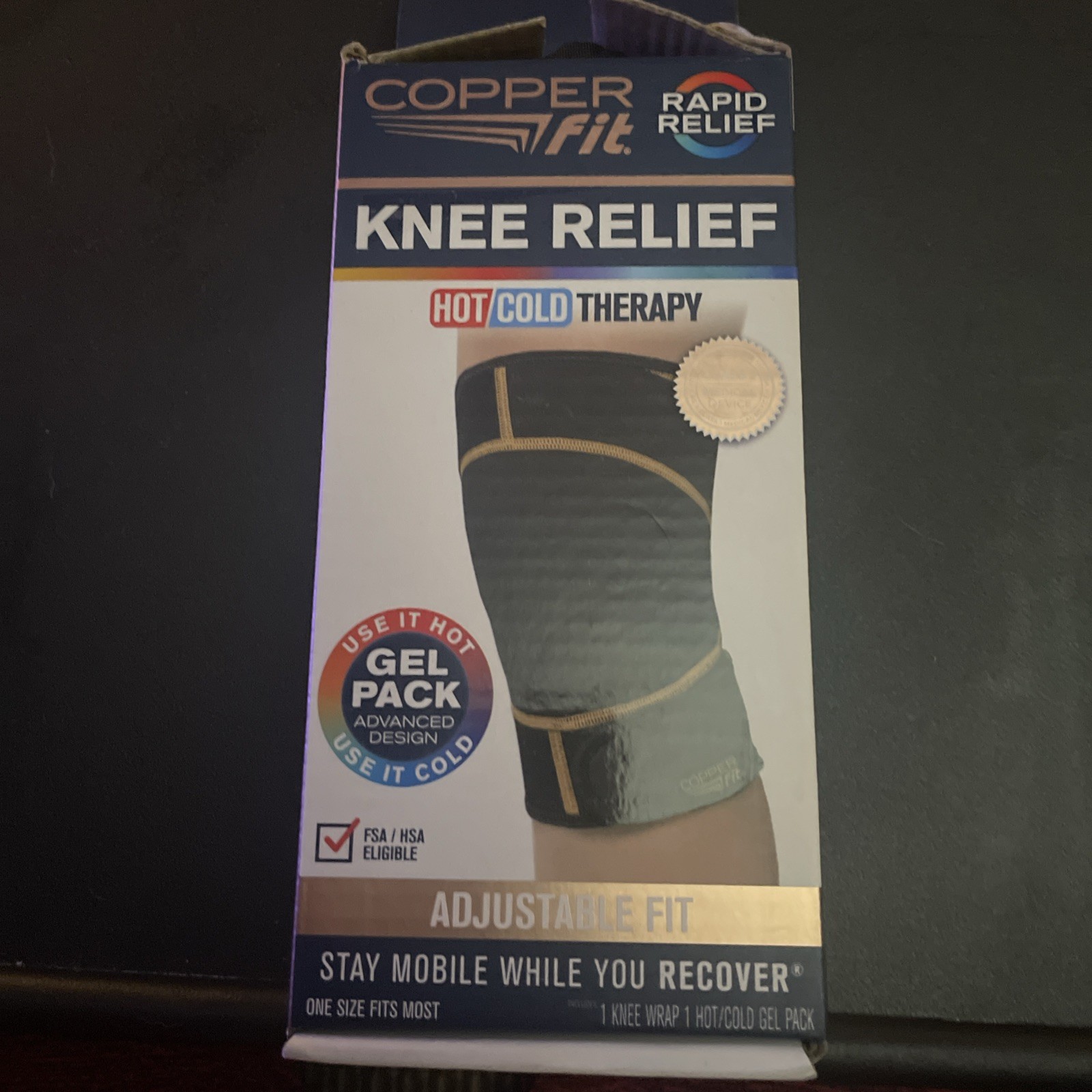 Copper Fit® Rapid Relief Knee Compression Wrap Brace with Hot and Cold Therapy