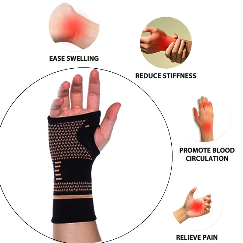 1 Premium Copper-Infused Wrist Compression Sleeve,support,arthritis, Large, NEW