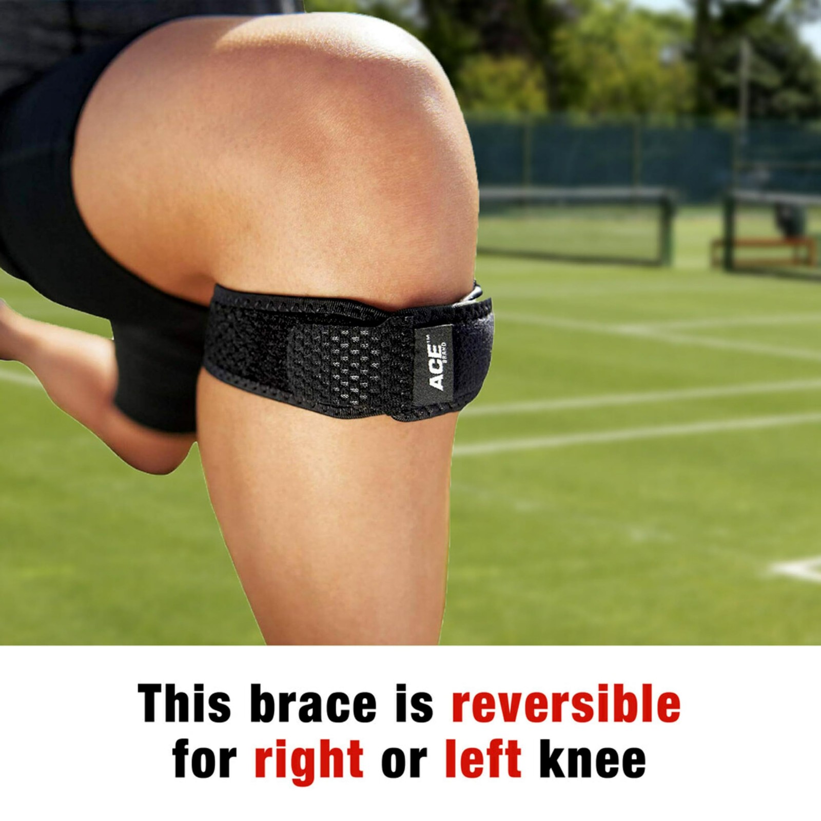 ACE Brand Knee Strap, Adjustable, Black, 1/Pack