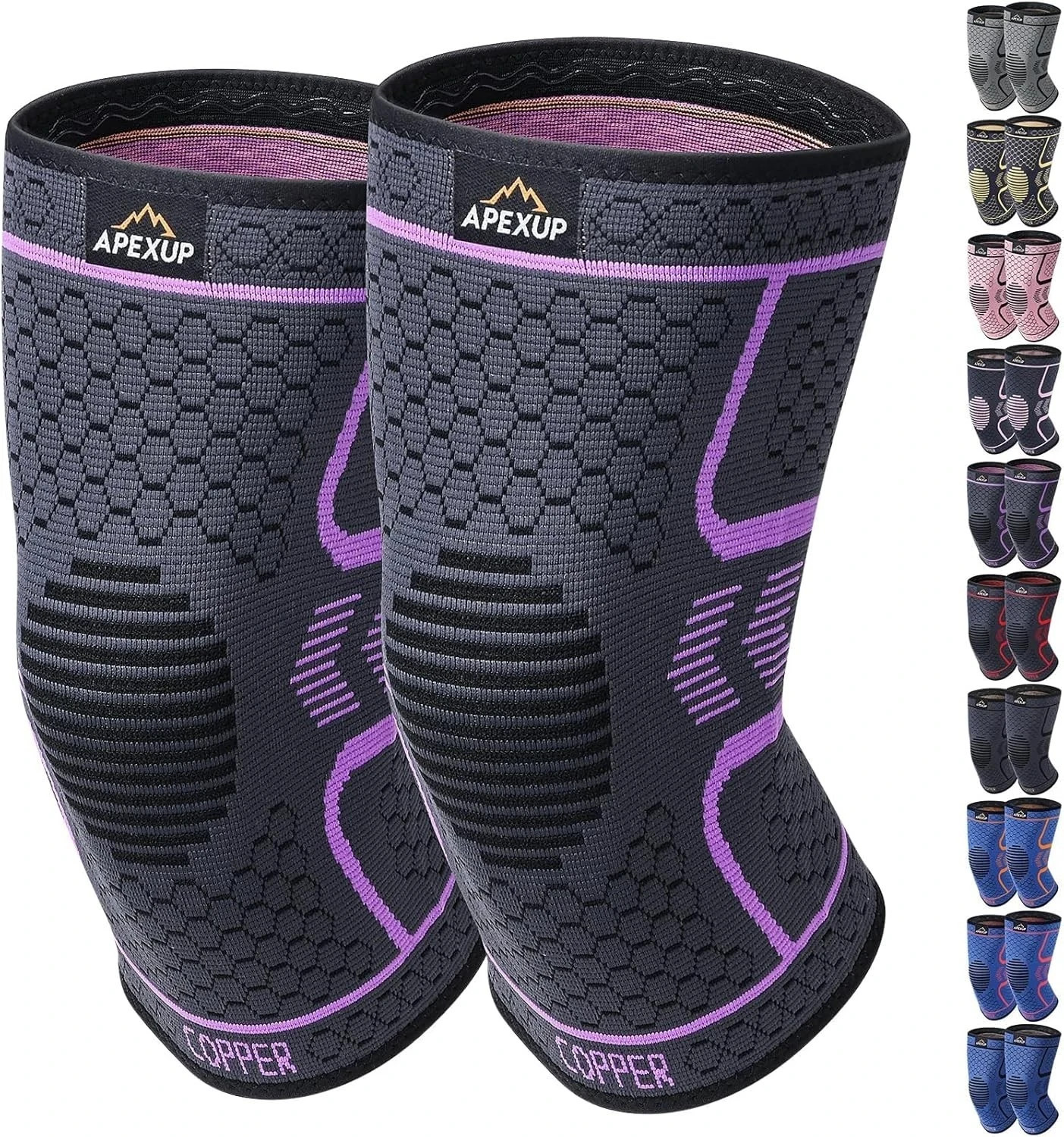 2 PCS Compression Knee Brace for Men, Women, Copper Compress Sleeve Top Quality