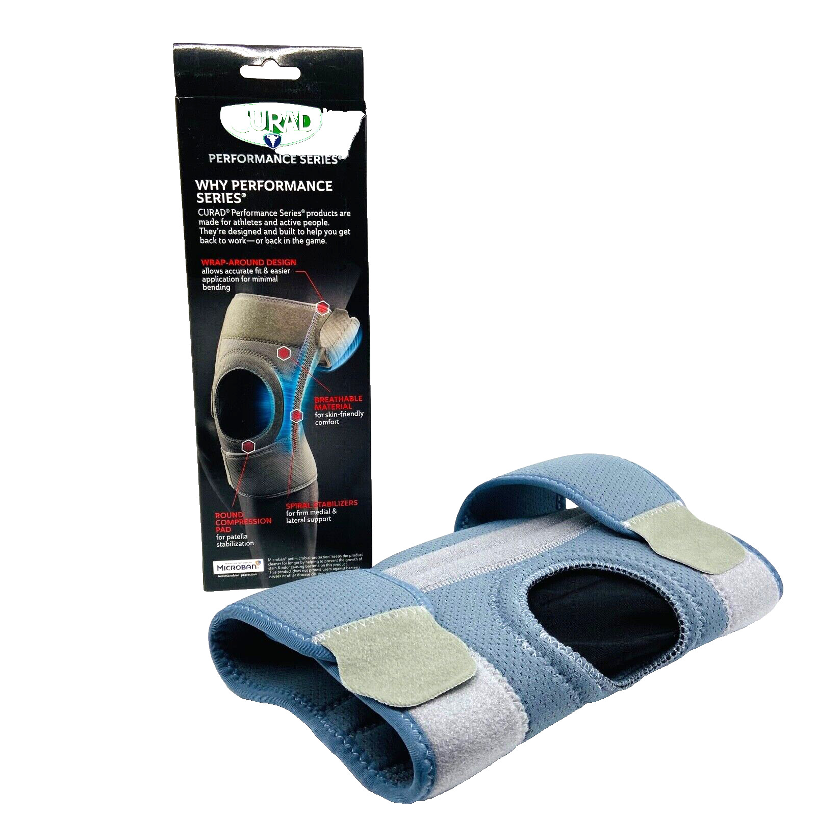 Curad Knee Support Performance Series Brace Wrap Around Universal Size Unisex