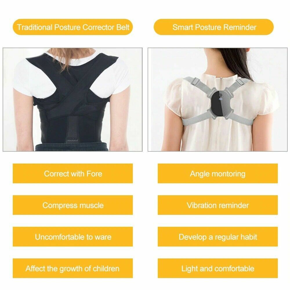Smart Sensor Shoulder Corrector Belt Back Posture Supporter Hunchback Straight
