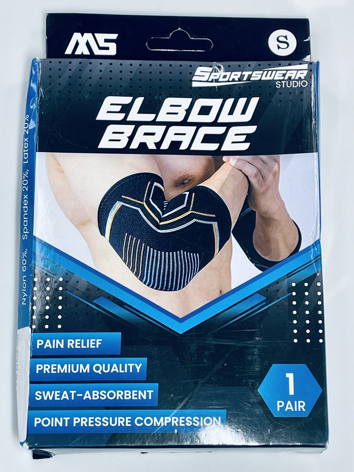 🆕 Sportswear Studio Pain Relief Elbow Brace Compression Sleeve 1 PAIR – Small