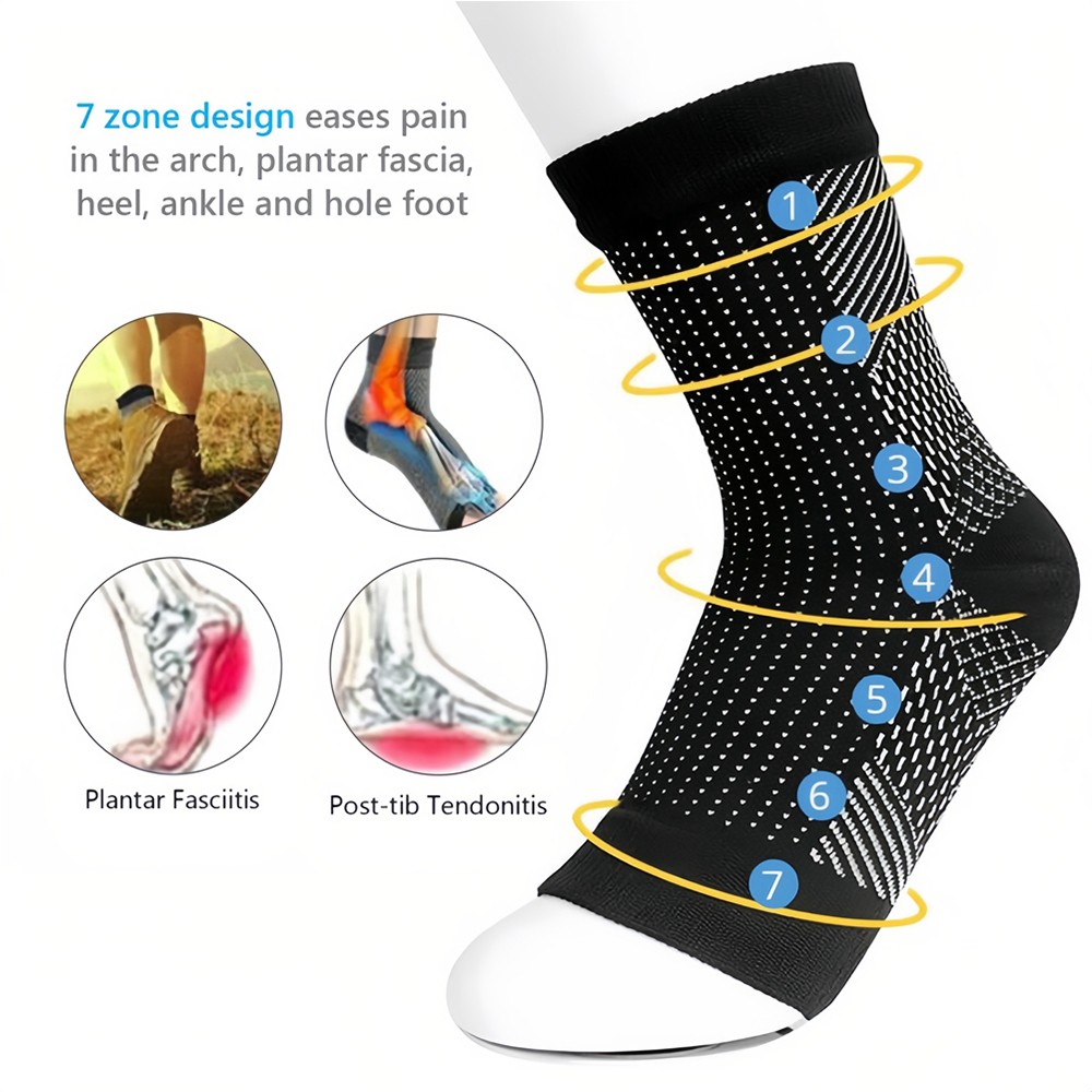 3x Neuropathy Socks – Compression Socks for Men Women – Ankle Sleeve Compression