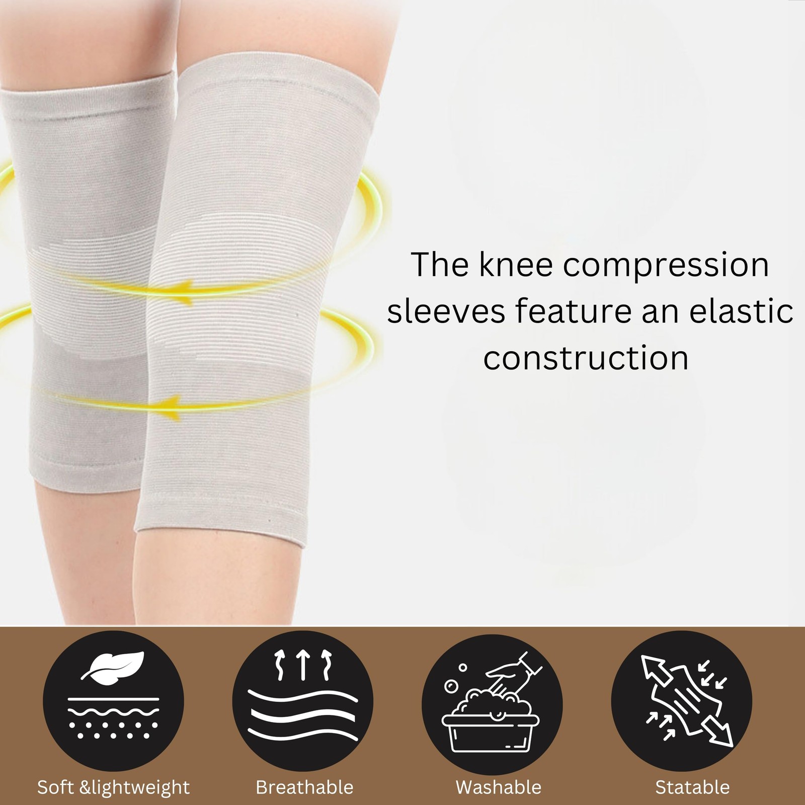 2-Pack Bamboo Knee Compression Sleeve for Men and Women, Compression Knee Sleev