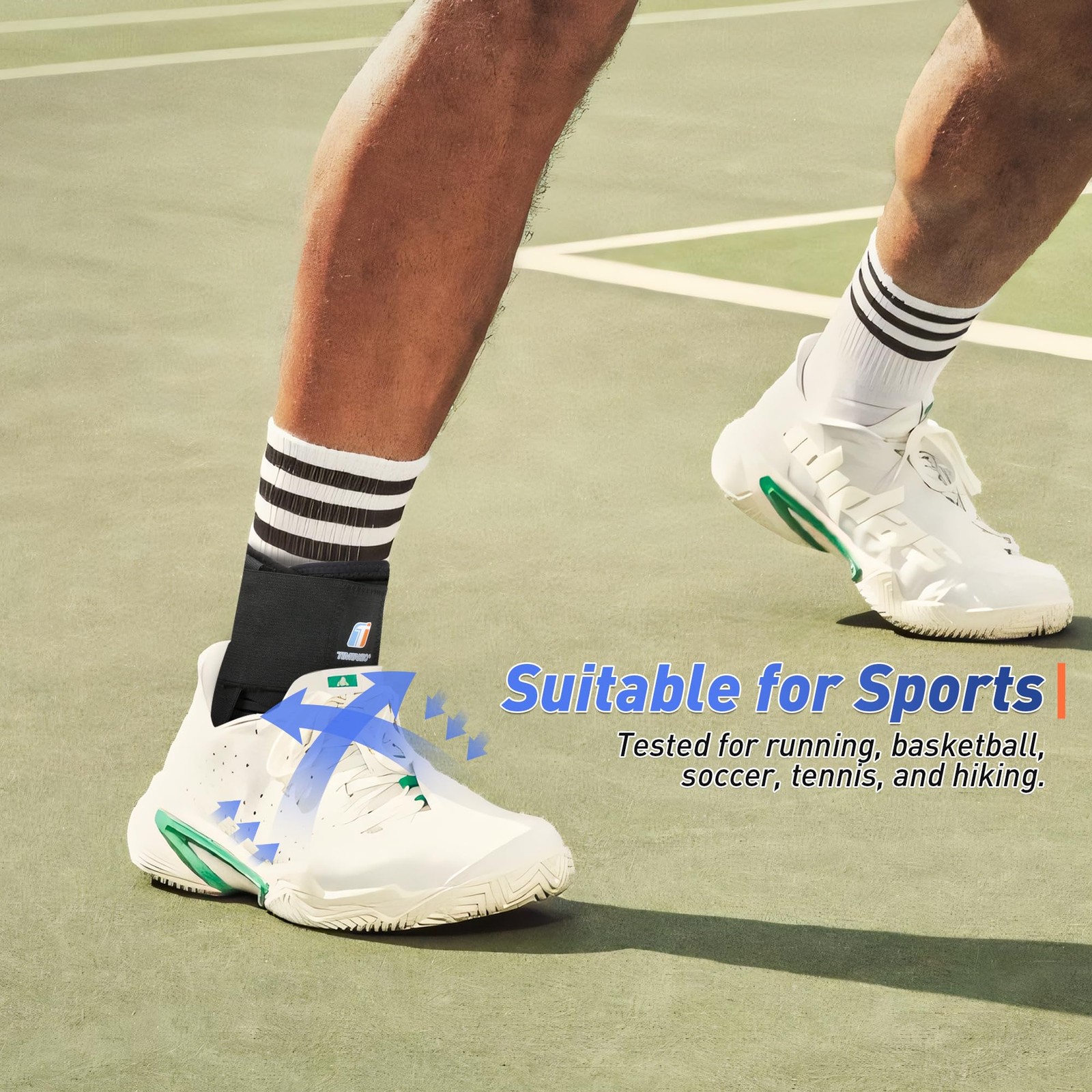 TIMTAKBO Figure‑8 Quick Lace Up Ankle Brace with Side Splints, Women Men