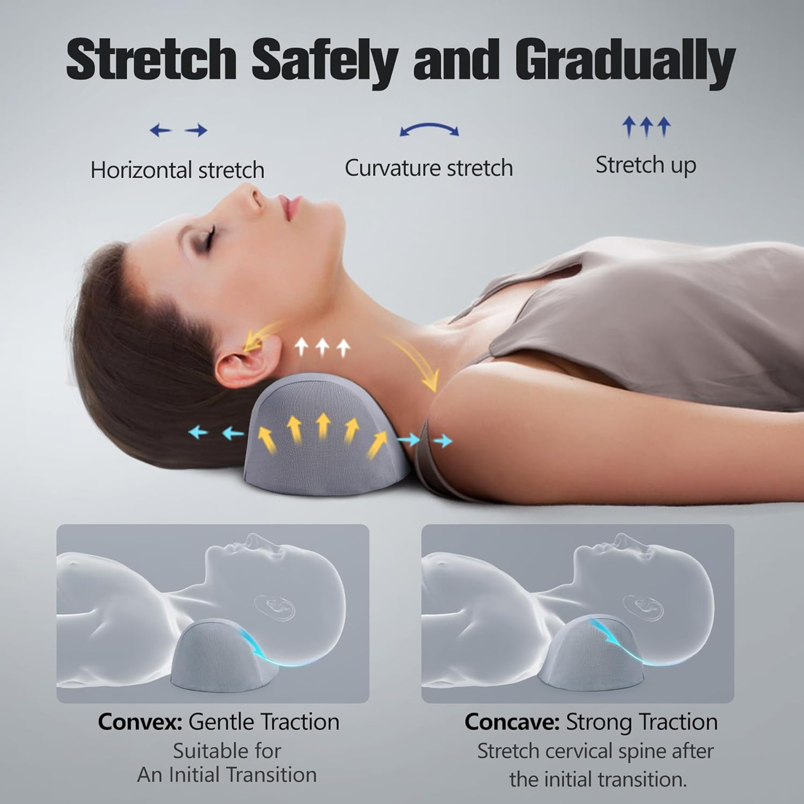 Small Neck Stretcher Pillow for Pain Relief, Cervical Traction Device, Memory