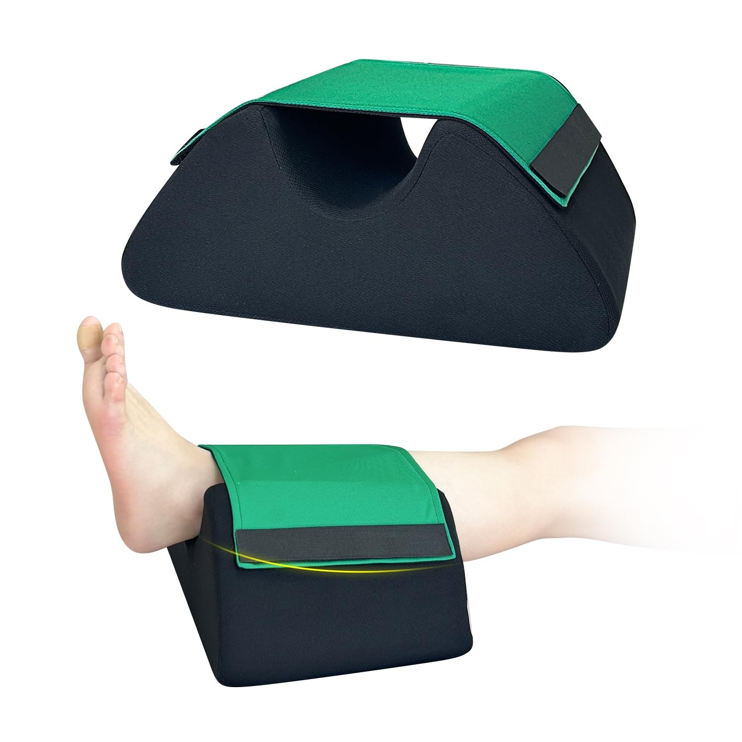 Heel Protectors for Pressure Sores, Foot 12×8.6×5.5 inch, Black and Green