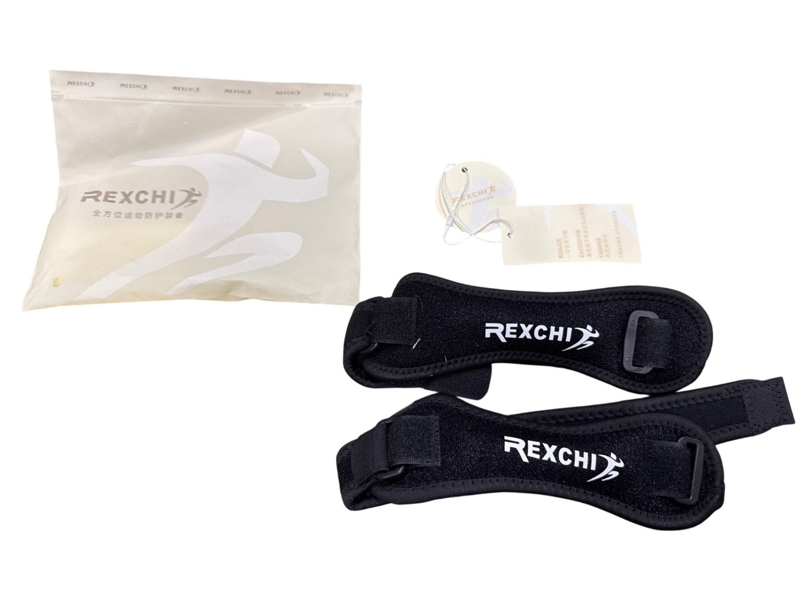 Rexchi Black Patella Tendon Knee Strap 2 – Pack, Knee Pain Relief Support Brace