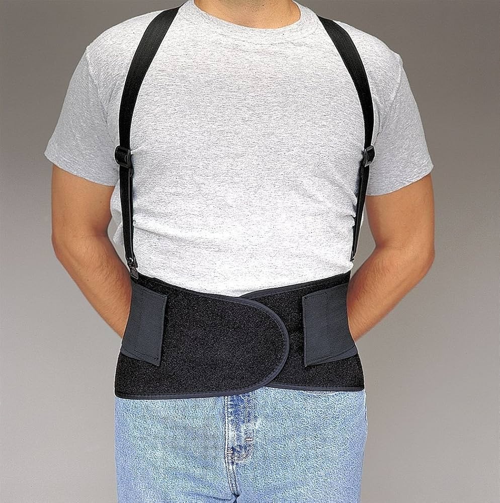1- Allegro Economy Lower Back Support Belt Internal Pad Lifting Weight MEDIUM