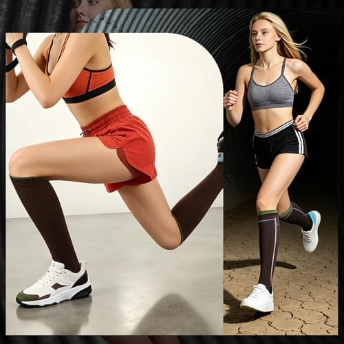 4 Pairs Compression Socks for Women and Men, Support Circulation Knee Socks 20