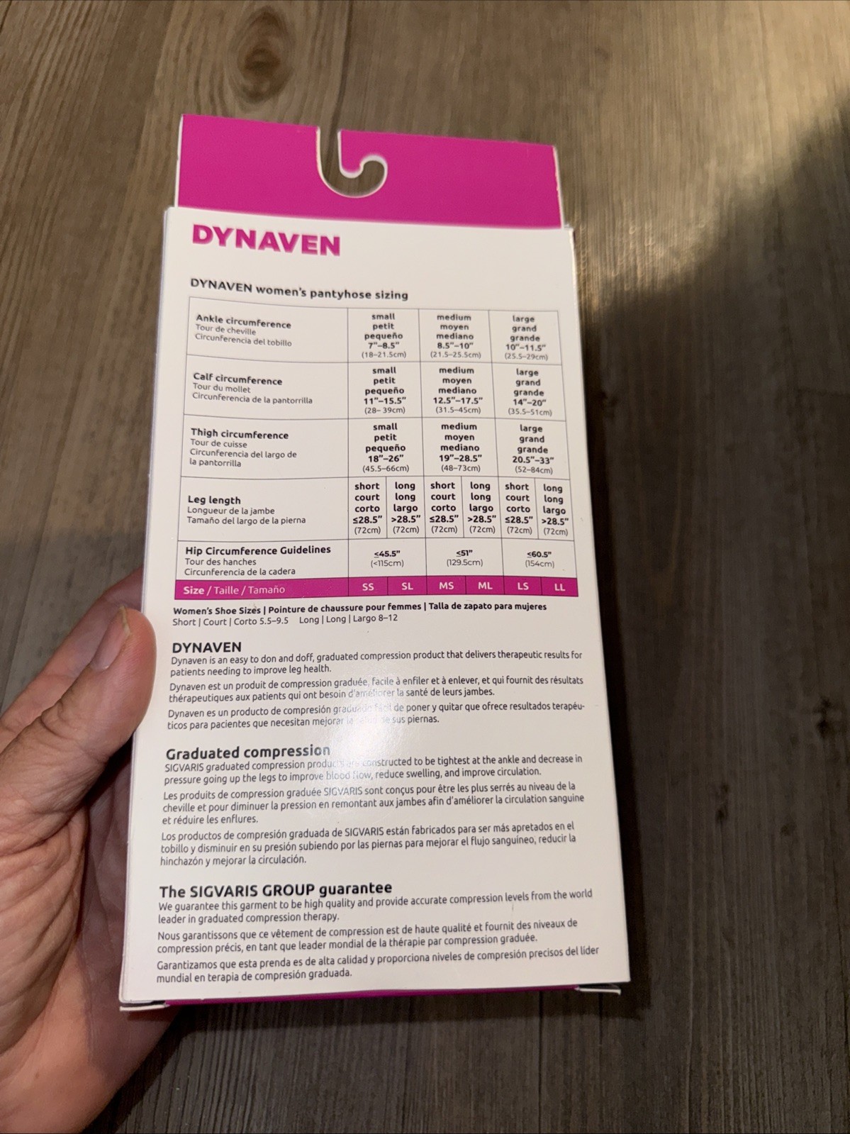 SIGVARIS DYNAVEN Black Pantyhose 20-30 Mmhg Compression Hose LS Large Short New