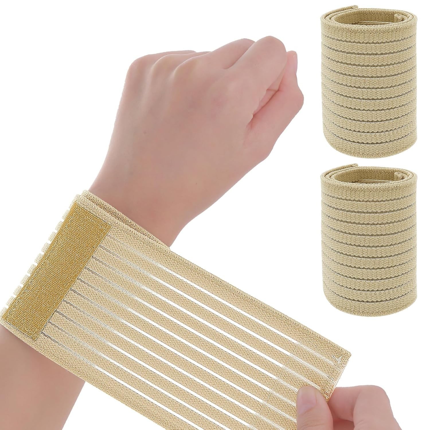 2 PCS Elastic Wrist Support Band Wrap Breathable Wrist Brace Adjustable Wrist St