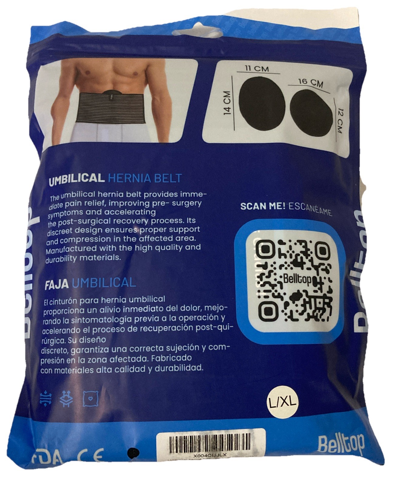Umbilical Navel Hernia Belt for Men or Women -Abdominal Support Binder with Pad