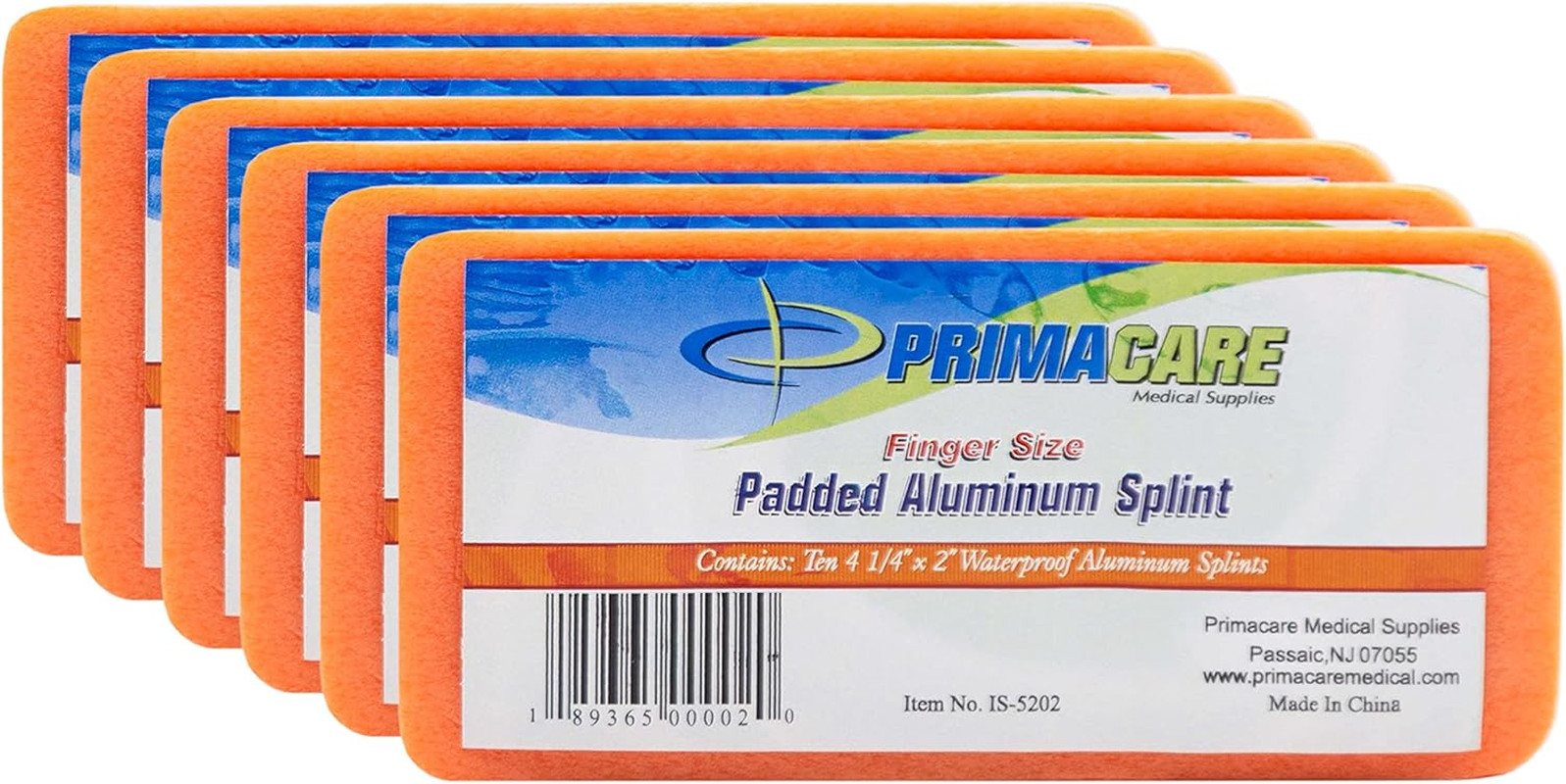 Padded Aluminum Finger Splints 2″ 10 Pack Orange Brace