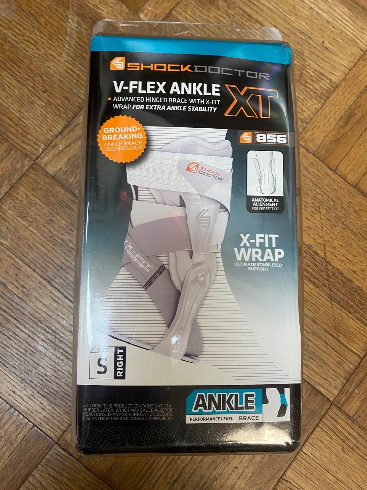 Shock Doctor [855 Small Right White] XT V-Flex Ankle Advanced Hinged Brace