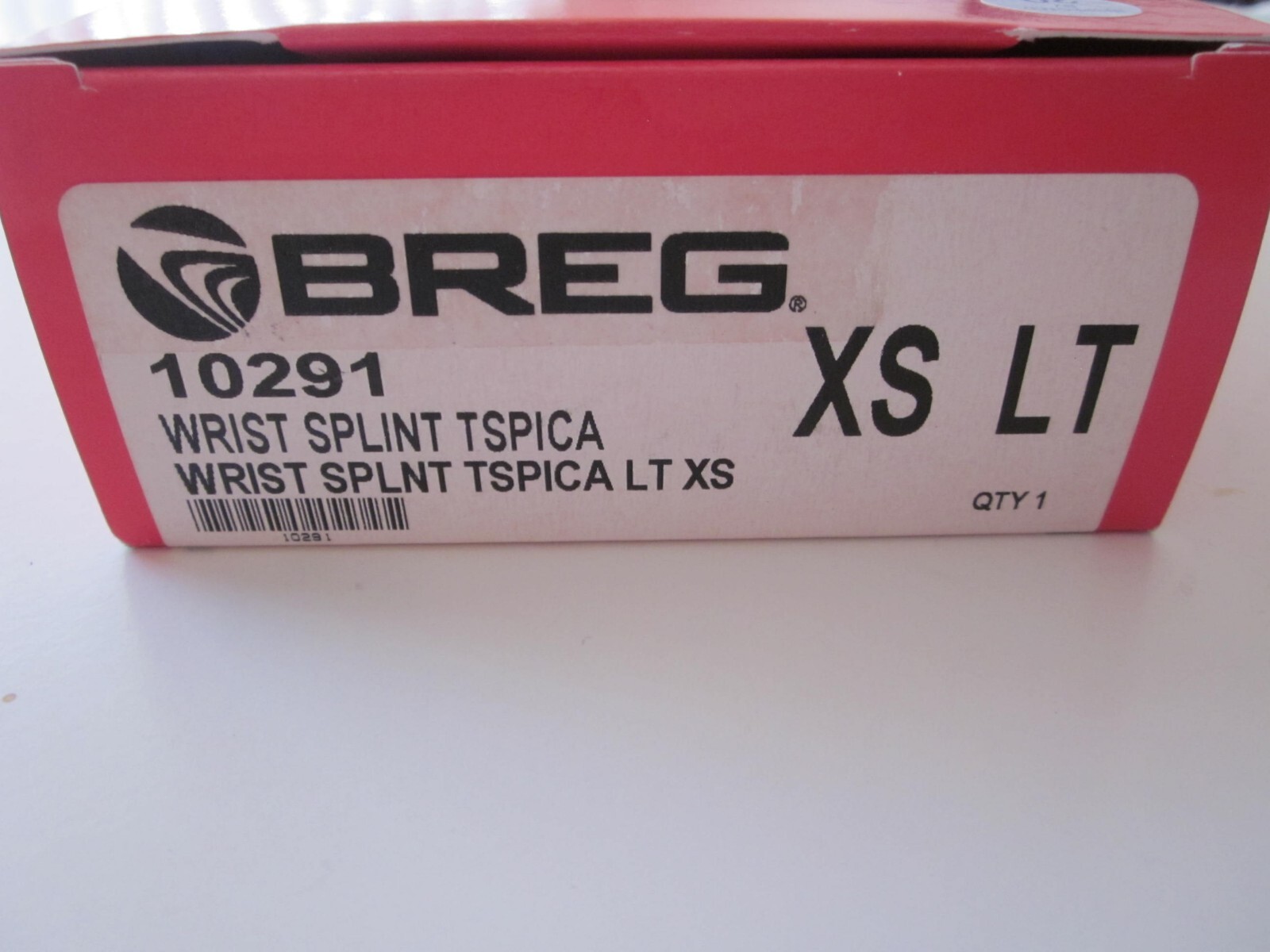 Breg 10291 Wrist Cock-Up Splint W/Thumb Spica, Left, XS
