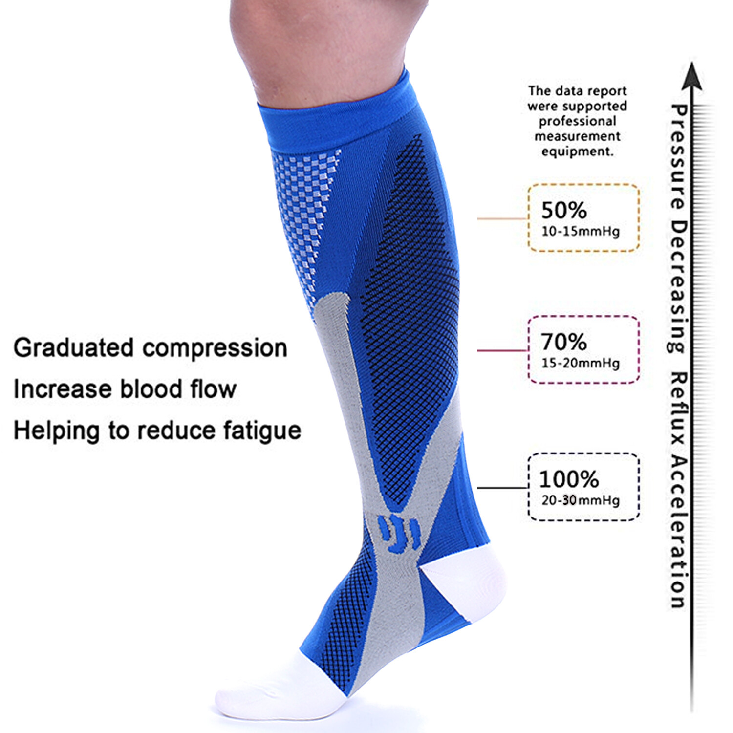 Copper Compression Socks Foot Sleeve Stockings Travel Running Vein Anti Fatigue