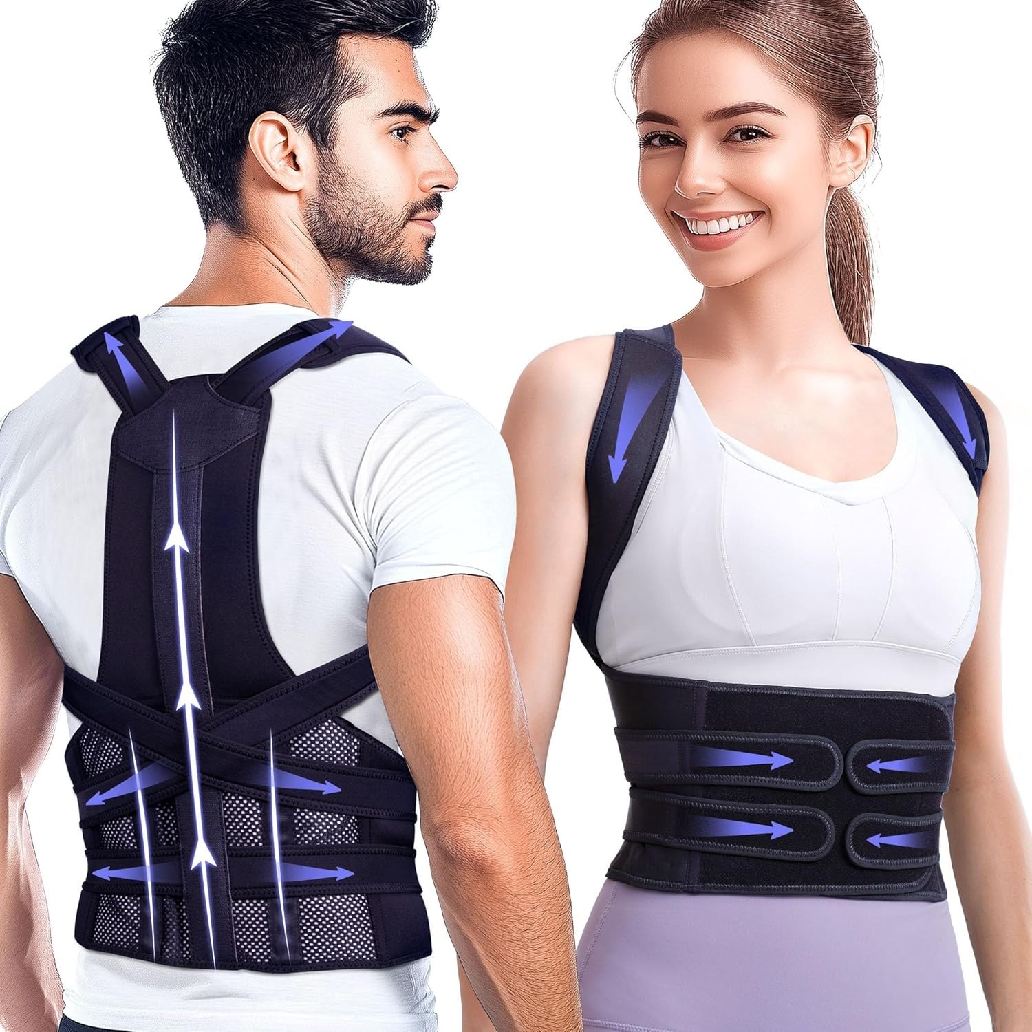 Ergonomic Full Back Support Brace for Posture Correction – FSA & HSA Eligible