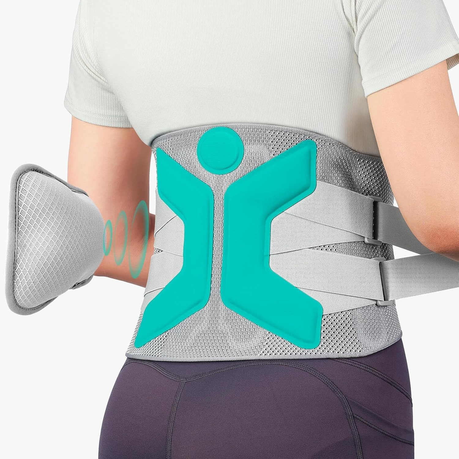 XPLOREZEN Lower Back Brace w/ 4 Lumbar Stabilizers Gray Size 3XL or 4XL NIB $40