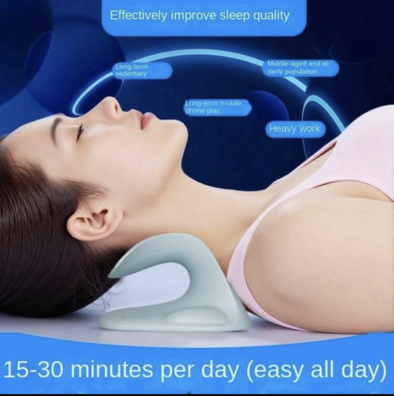 The C-Shaped Cervical Massage Pillow Home-Use Cervical Neck Shoulder Simulation