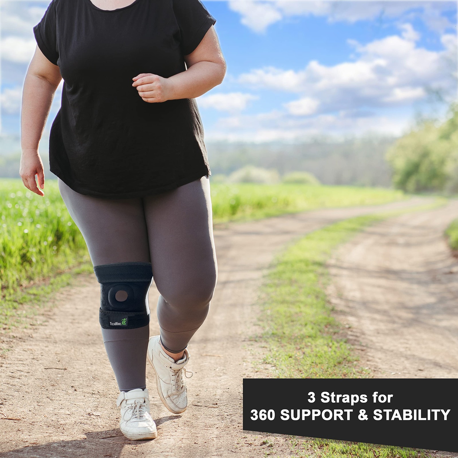 TechWare Pro Knee Brace Support-Knee Braces for Pain. Relieves ACL, LCL, MCL,
