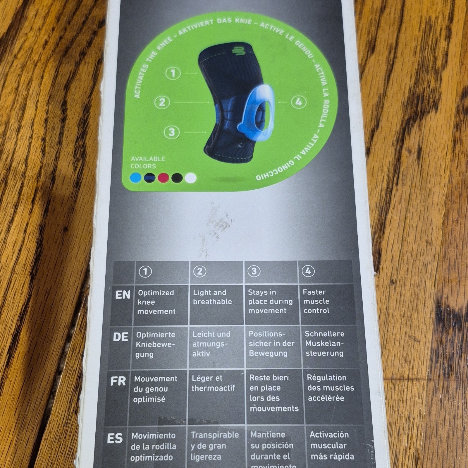 Breathable Knee Compression Sleeve XL Stabilization Blue/Black/Green