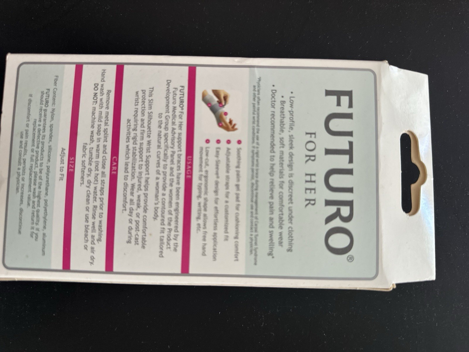 FUTURO For Her Right Hand Wrist Support Brace Carpal Tunnel Adjustable Made USA