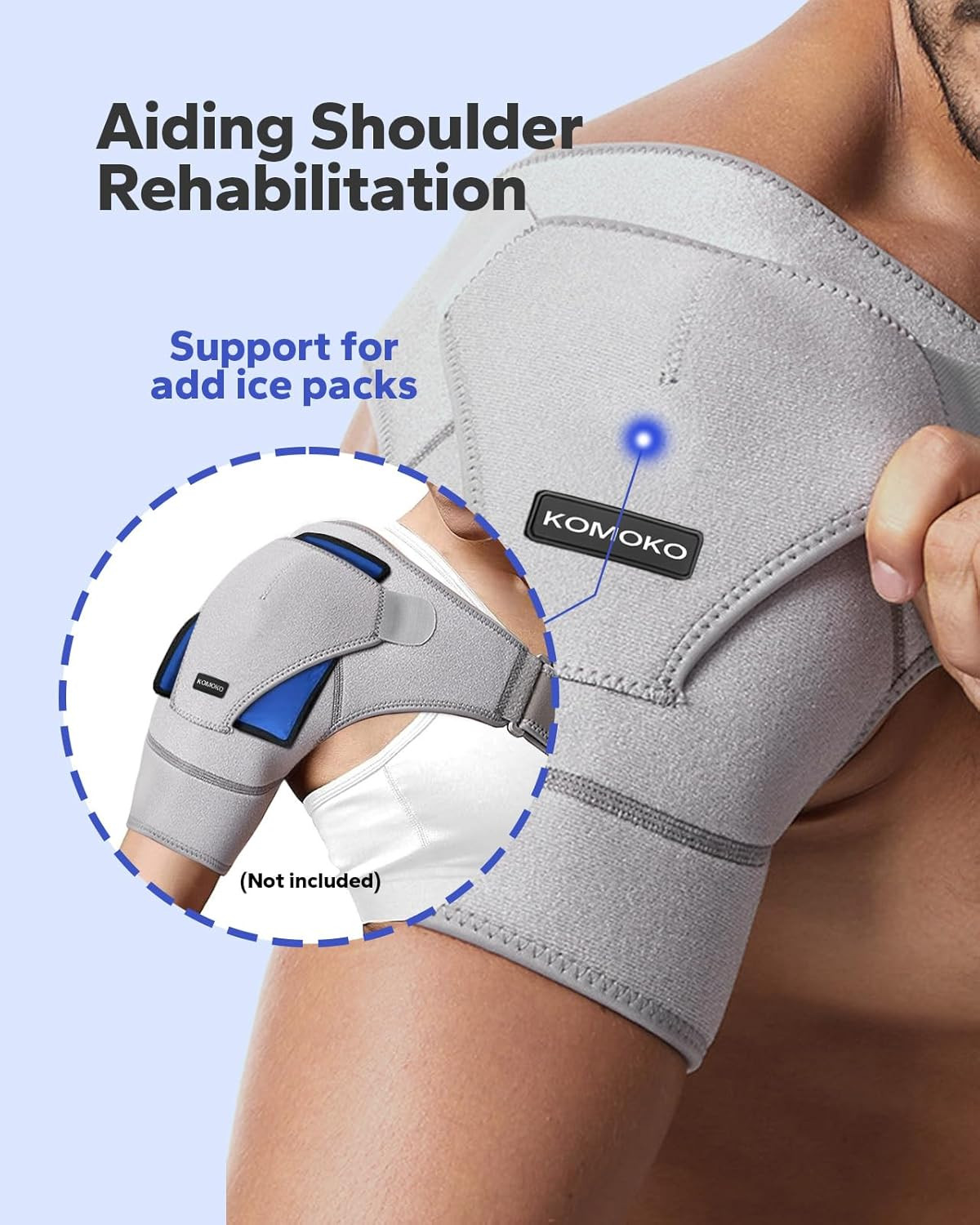 Shoulder Brace with Ice Pack – Adjustable Support for Pain Relief