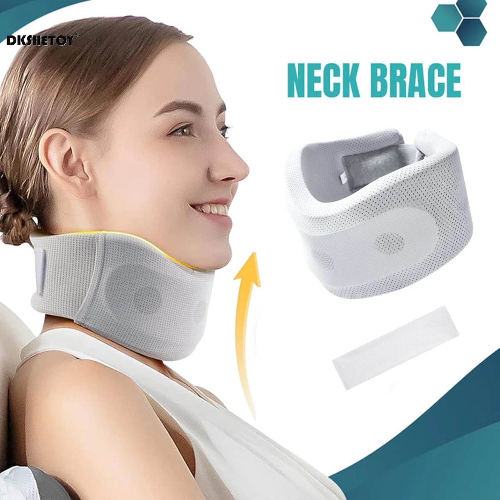 Soft Foam Neck Brace Support Adjustable With Replacement Cover Home Travel