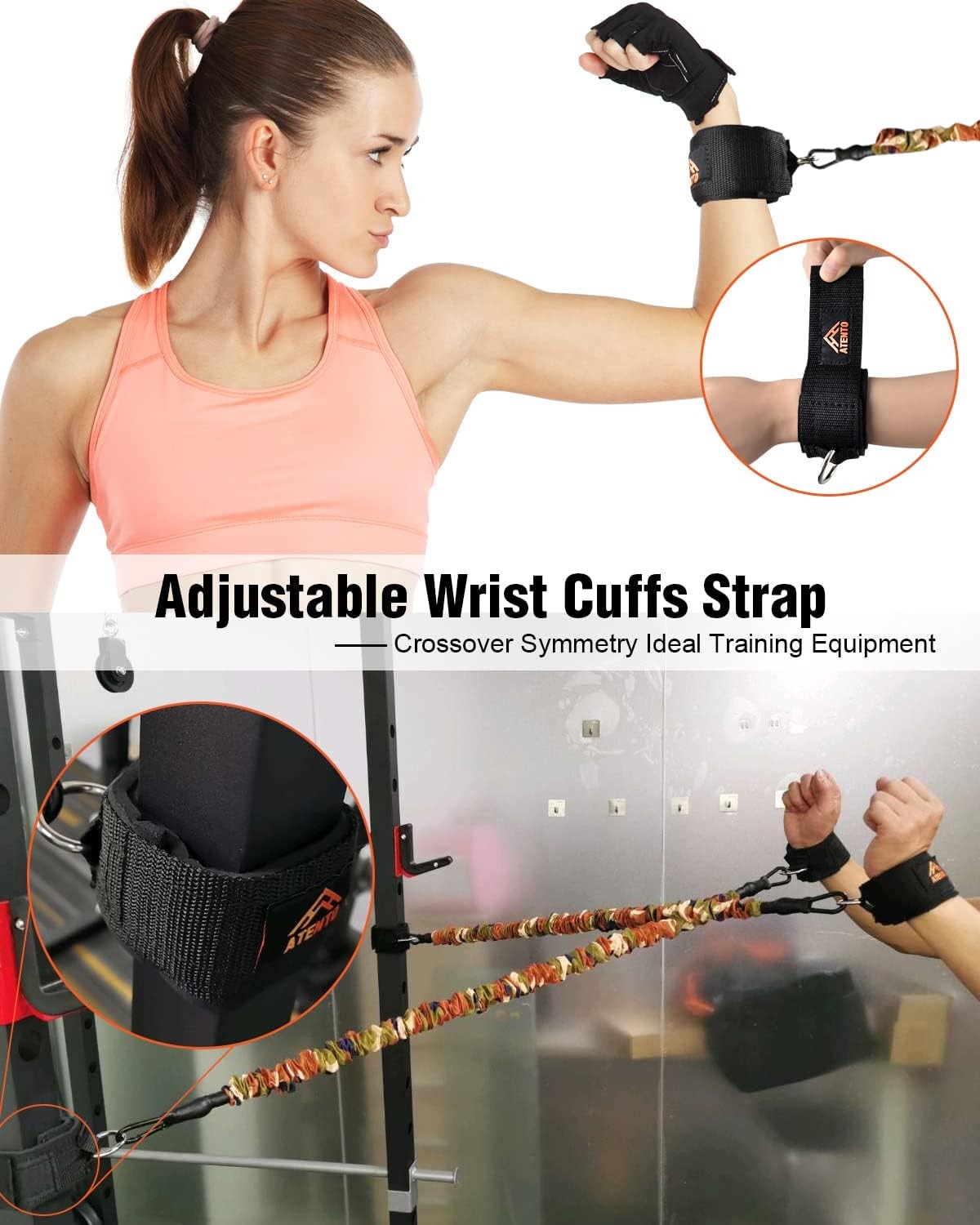 2 Pairs Ankle Strap for Cable Machine Comfortable Padded Ankle Wrist Cuffs for