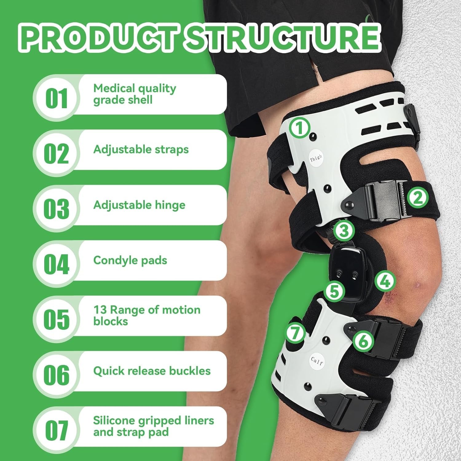 Orthomen OA Unloader Knee Brace with Anti-slip Strap, Men & Women **RIGHT LEG**
