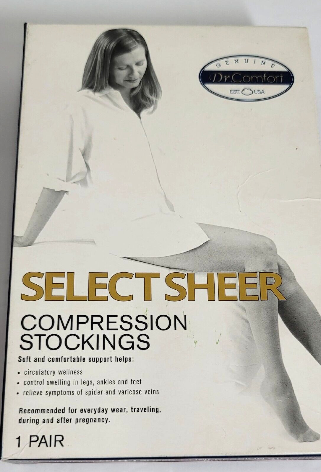 Dr Comfort Select Sheer Compression Stockings Below Knee for Women L Black New
