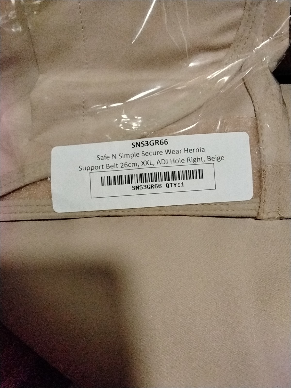 Safe N Simple Security Support Belt Secure Wear Hernia 26cm SNS3GR66