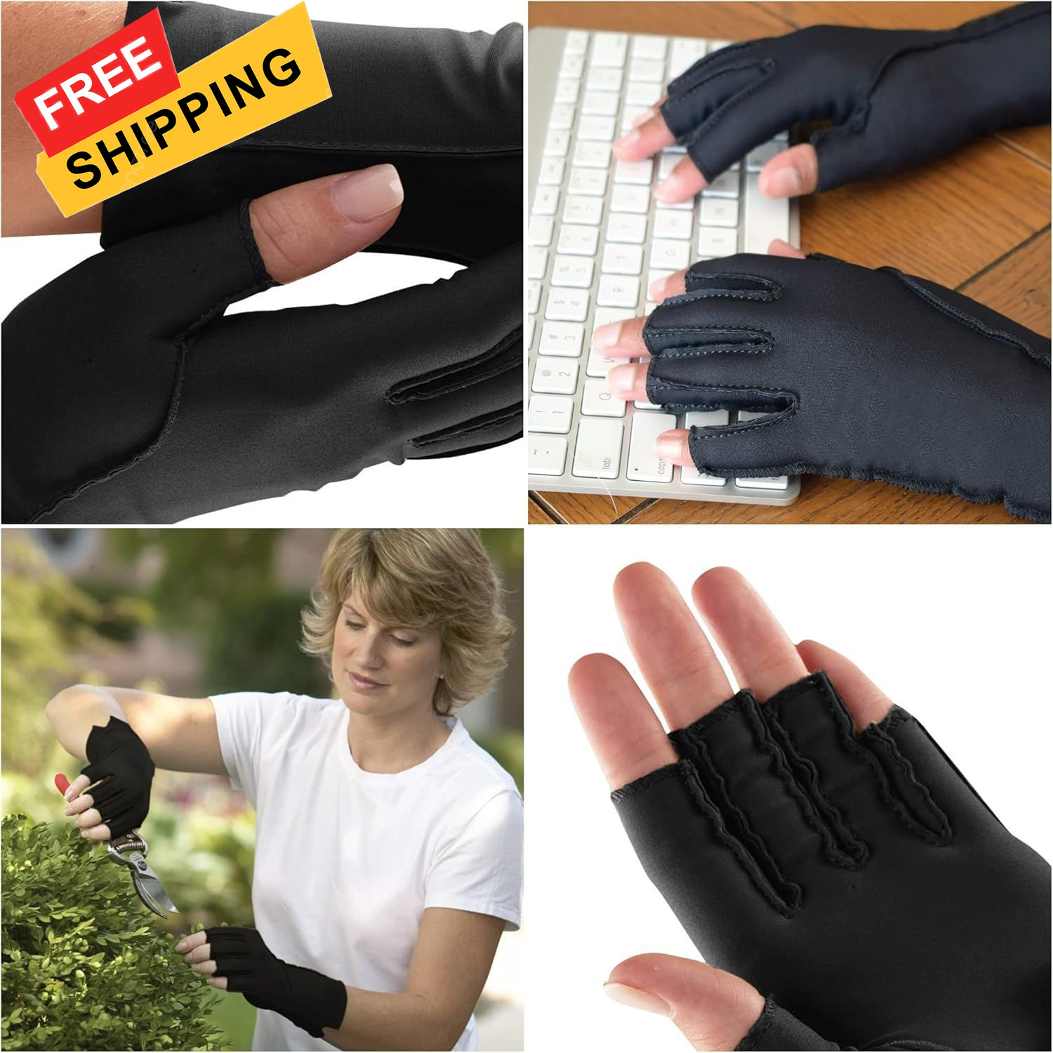 isotoner Women & Men Arthritis Compression Rheumatoid Pain Medium, Black