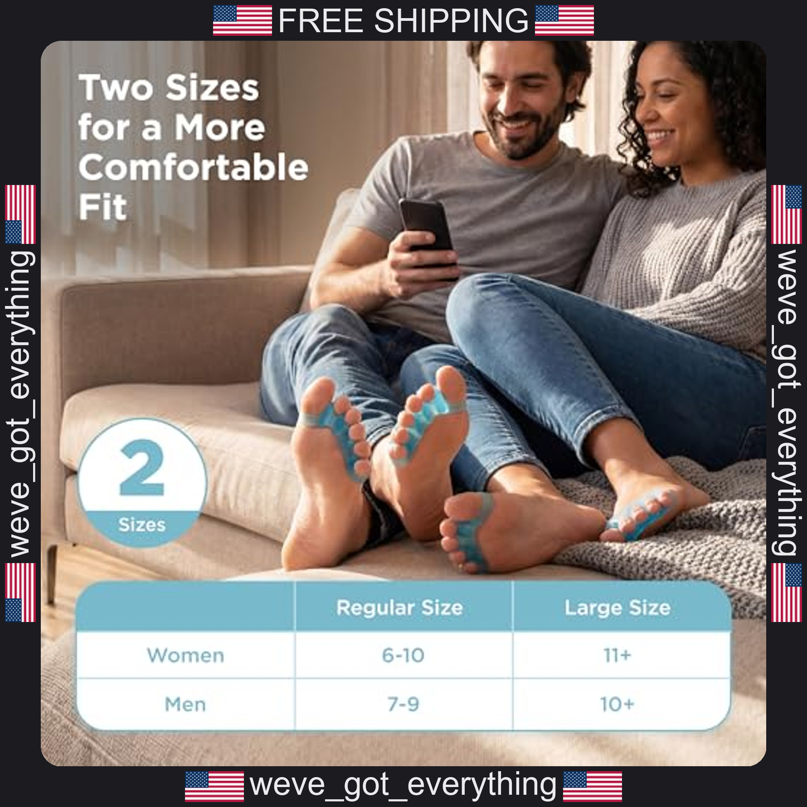 Pair of Medical-Grade Gel Toe Spacers for Foot Alignment and Comfort