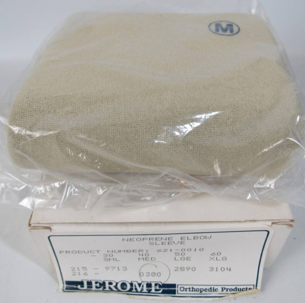Jerome Orthopedic Products Neoprene Elbow Sleeve w Strap, Beige, Size Medium