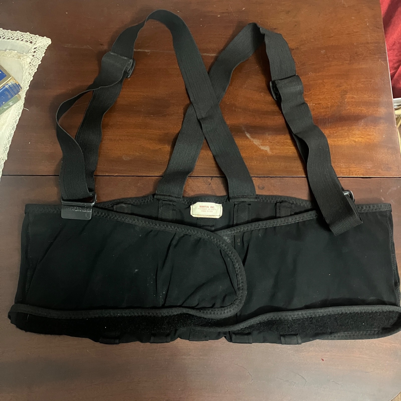Vintage Martin Inc. Lumber Lower Back Support Waist Support Adjustable Straps