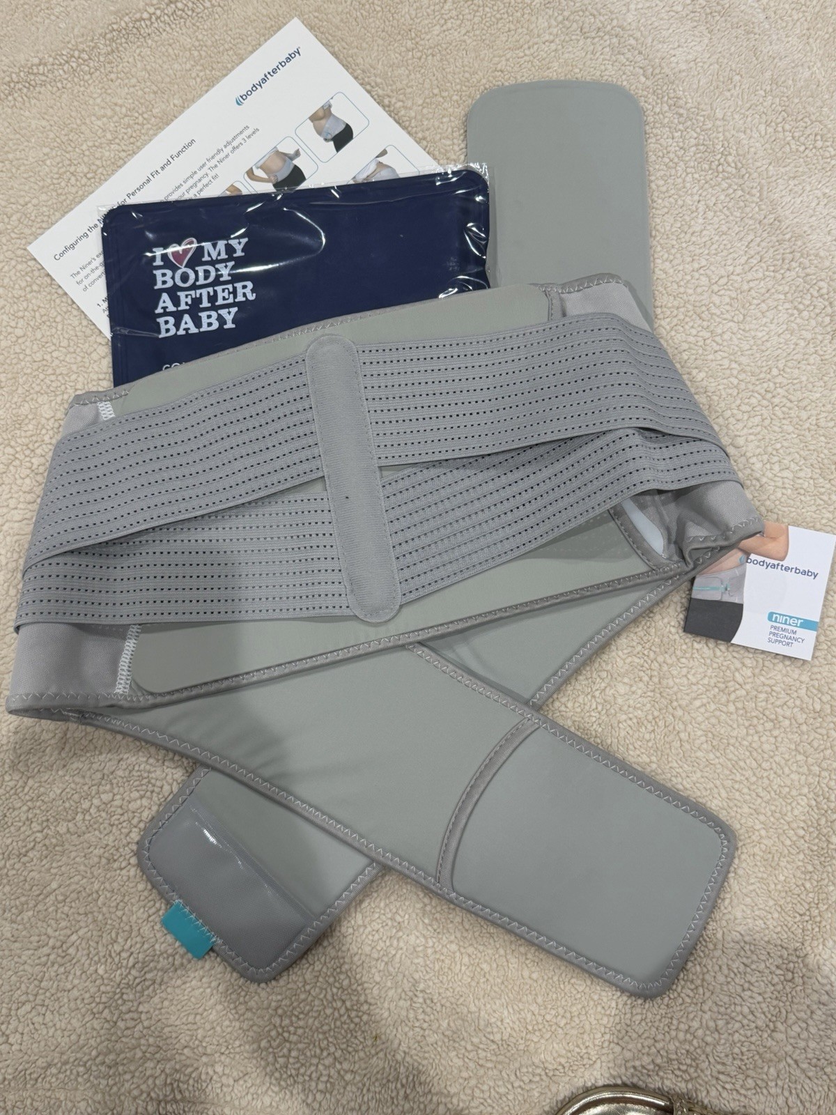 bodyafterbaby niner Pregnancy Support Belt M Gray Heat/Cold Adjustable