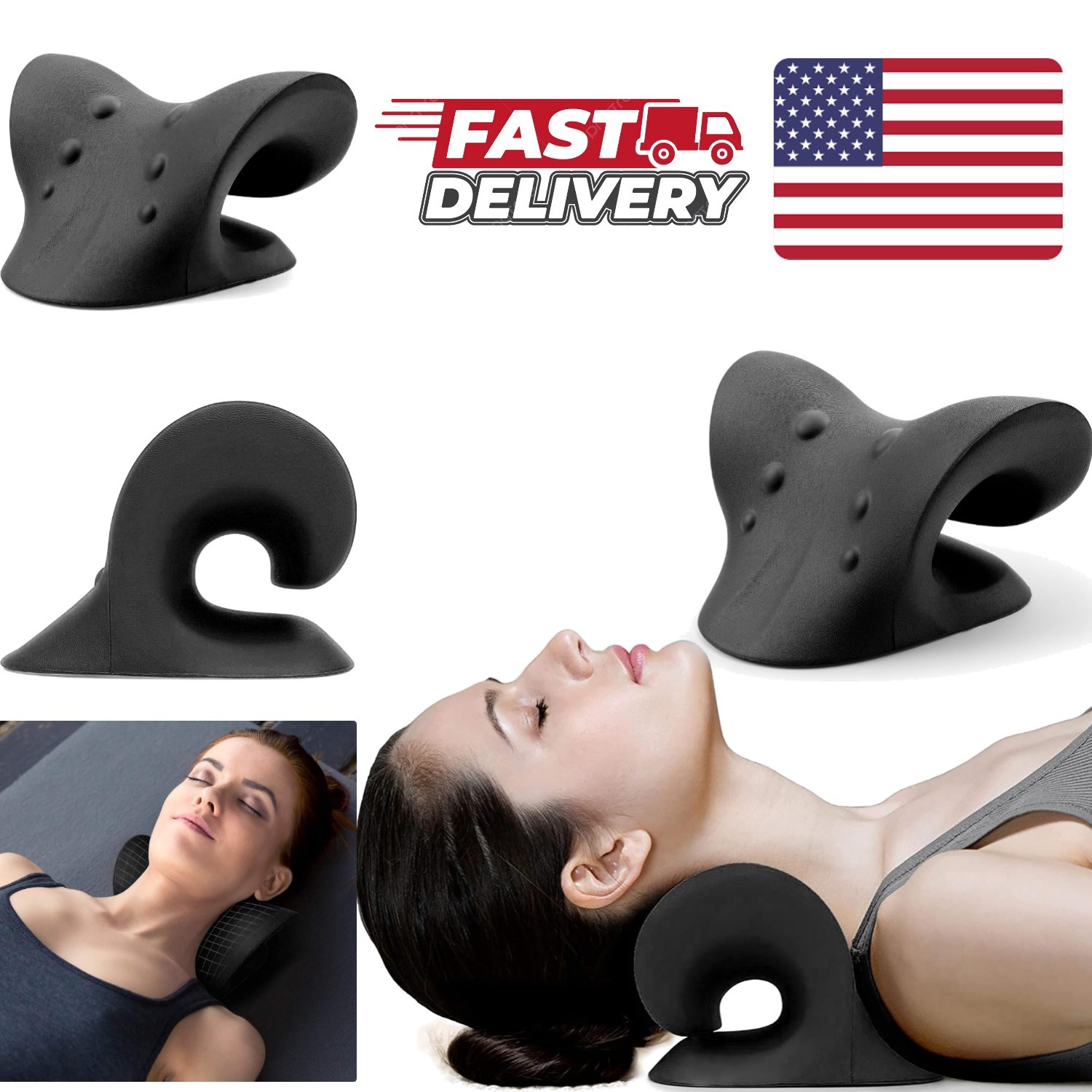 Neck and Shoulder Relaxer Cervical Traction Device for Pain Relief and Support