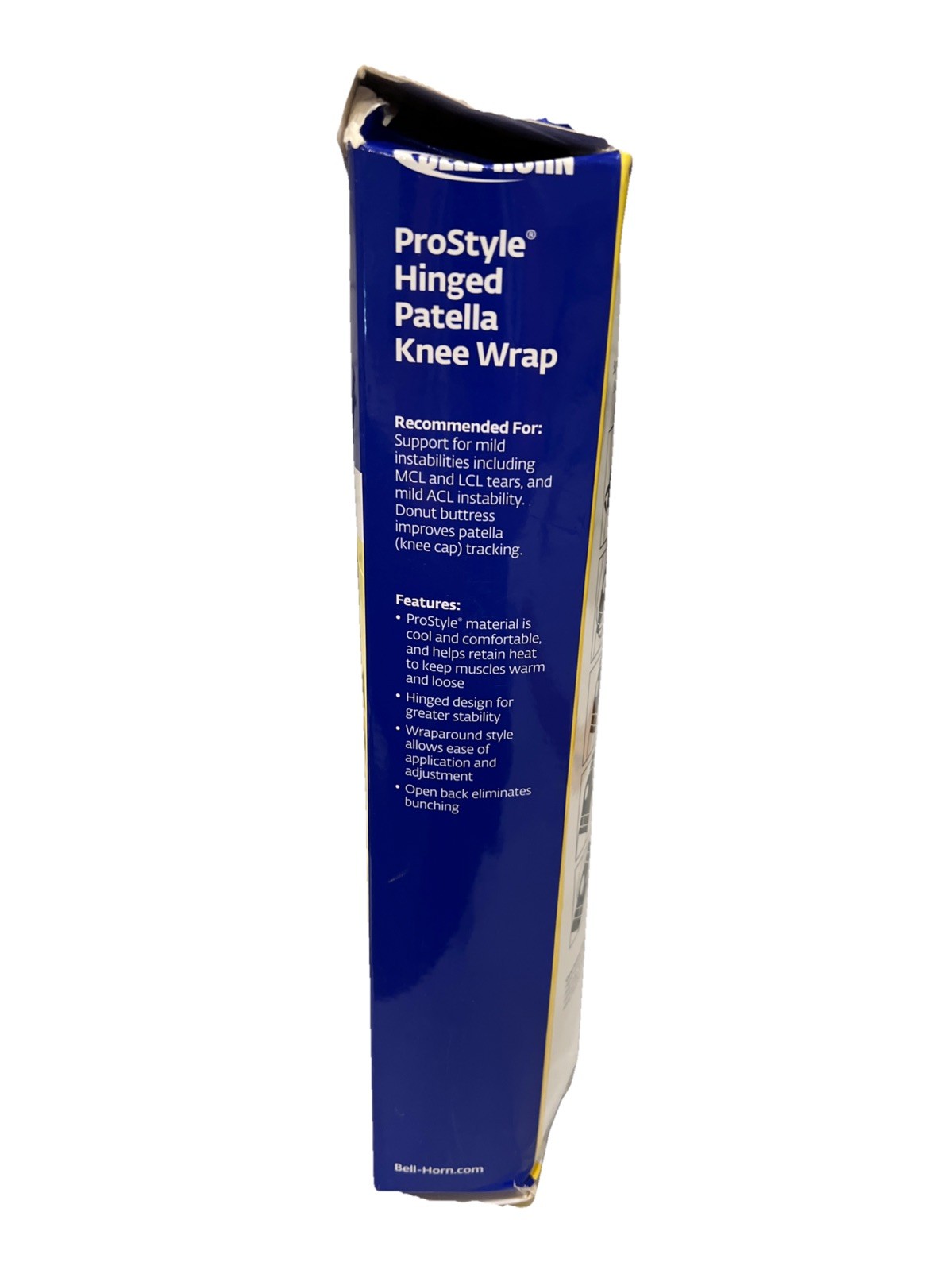 Bell Horn One Size Universal ProStyle Hinged Knee Supper Wrap Open Patella New