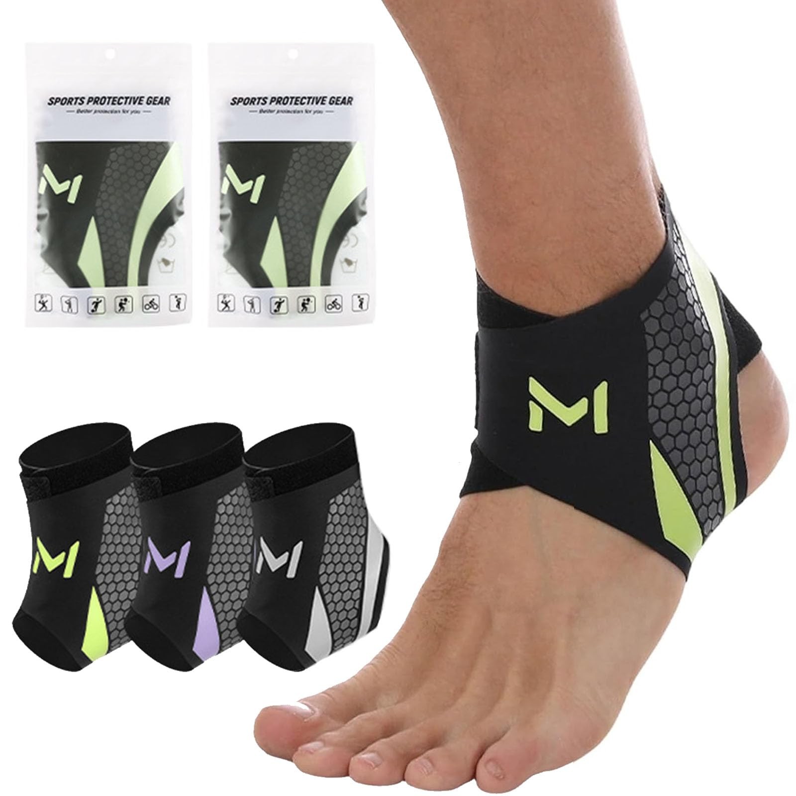 2-Pack Adjustable Ankle Brace, Lace Up Ankle Stabilizer Support Straps