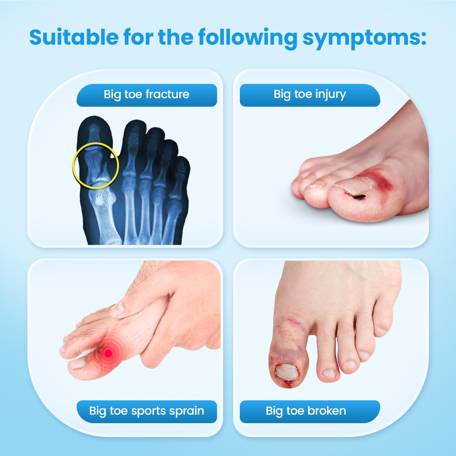 Big Toe Splint for Women & Men, Broken Big Toe Support Brace for Fracture Fix…