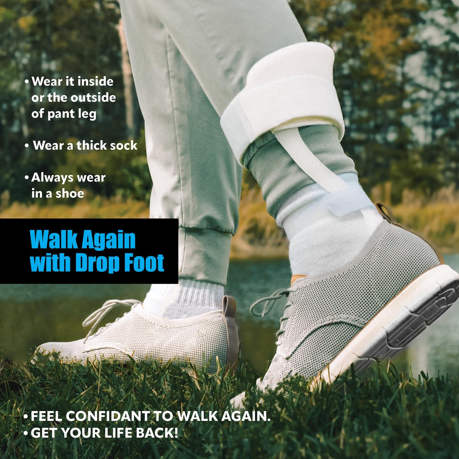 Brace On Swedish Deluxe AFO Ankle Brace for Women’s Left Foot Drop
