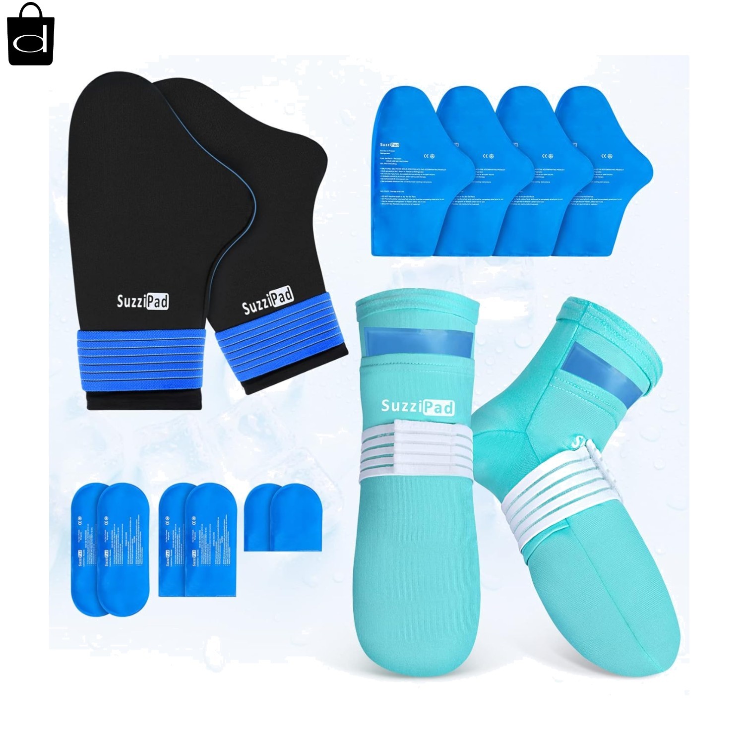 SuzziPad Cold Gloves and Socks for Chemotherapy, Chemo Ice Packs for Hands an